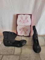 Stoere zwarte dameslaarzen met open voet. Mt 36-41, ., Zwart, Zo goed als nieuw, .