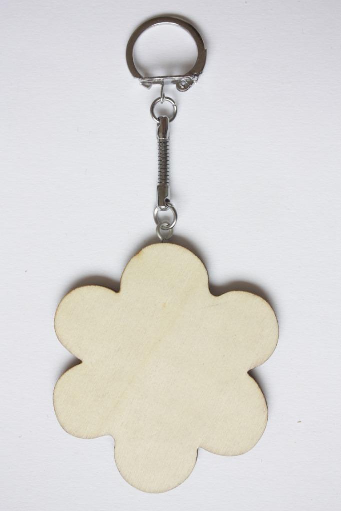Sleutelhanger hout triplex bloem 6,6 cm, dikte 3 mm, Hobby en Vrije tijd, Knutselen, Nieuw, Materiaal, Ophalen of Verzenden