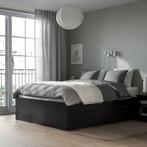 Ikea Brimnes zwart met nieuw matras en lattenbodem, Ophalen, Gebruikt, Zwart, Tweepersoons