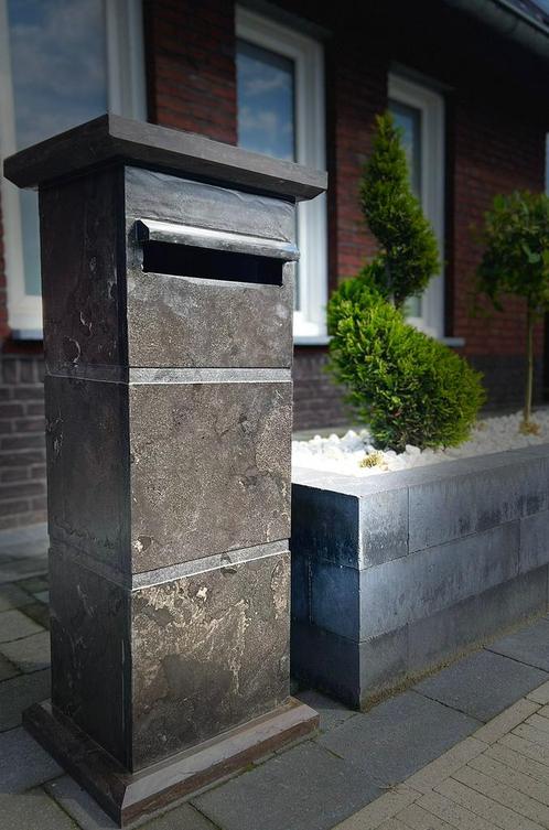 Nieuwe natuursteen brievenbus - geïmpregneerd - voorrraad M2, Tuin en Terras, Brievenbussen, Nieuw, Staande brievenbus, Rvs, Ophalen of Verzenden