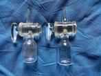Laboratoriumglaswerk. 2 Glazen potjes met grote kraan, Hobby en Vrije tijd, Overige Hobby en Vrije tijd, Gebruikt, Ophalen of Verzenden