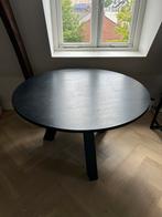 Eettafel rond Woood Rhonda zwart 130 cm, Ophalen, 100 tot 150 cm, Zo goed als nieuw, Eikenhout