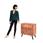 Vintage Look Dressoir van Mangohout Ladekast Mango Nachtkast, Info@dehanzeherten.nl, Nieuw, 3 of 4 laden, De Hanze Herten