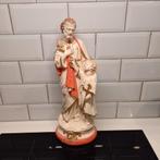 Oud gipsen beeld St Jozef met Jezus, Antiek en Kunst, Ophalen of Verzenden