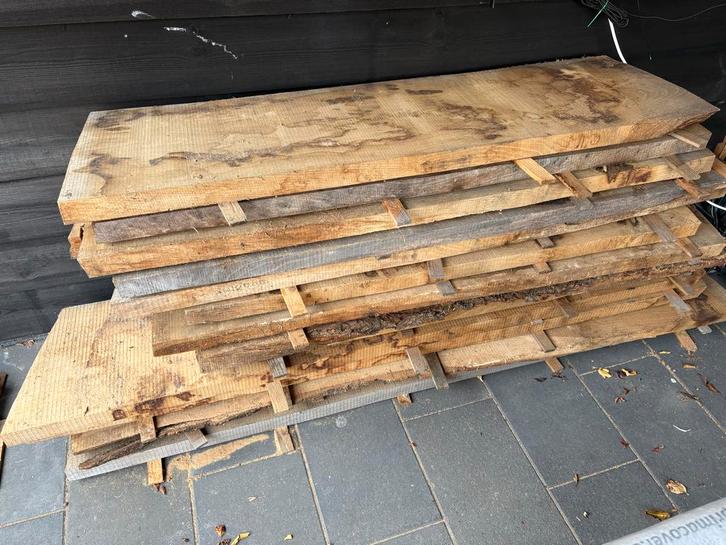 Eiken Schaaldeel, Doe-het-zelf en Verbouw, Hout en Planken, Gebruikt, Plank, Eiken, Minder dan 200 cm, 25 tot 50 mm, Ophalen