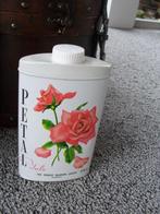 OUD BLIK MET POEDER PETAL POEDERBLIK MET ROOS ROZEN DECOR, Ophalen of Verzenden, VERZAMEL ITEM