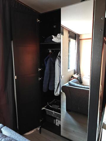 Ikea Pax Kledingkast Zwart/Spiegel 100x60x236 cm - afbeelding 5