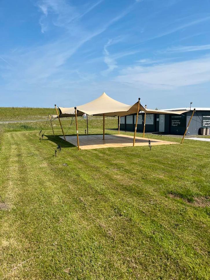 Stretch tent 5x7,5m - Perfecte staat!, Tuin en Terras, Partytenten, Zo goed als nieuw, Partytent, 2 meter of meer, 5 tot 8 meter