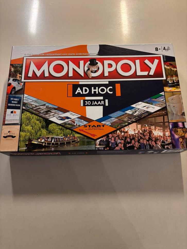 Monopoly Ad Hoc - 30 Jaar Editie - bordspel Identity games!, Hobby en Vrije tijd, Gezelschapsspellen | Bordspellen, Zo goed als nieuw