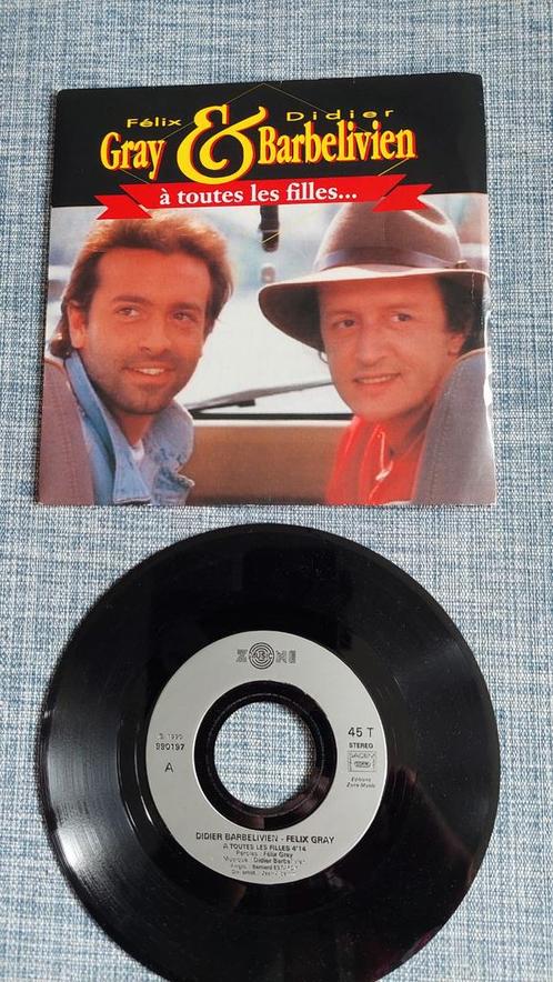 Sgl Félix Gray&Didier Barbelivien-À toutes les filles  1990, Cd's en Dvd's, Vinyl Singles, Gebruikt, Single, Pop, 7 inch, Ophalen of Verzenden