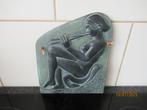 OUDE PLAQUETTE FLUITSPELER-ART DECO STIJL -GREECE/GRIEKELAND, Antiek en Kunst, Ophalen of Verzenden