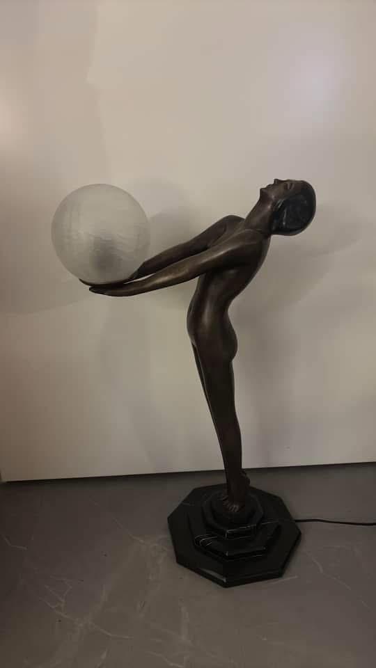 Vloerlamp art deco brons, Huis en Inrichting, Lampen | Vloerlampen, Verzenden