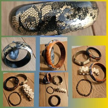 Halskettingen, armbanden in warme tinten, vintage, retro ! beschikbaar voor biedingen