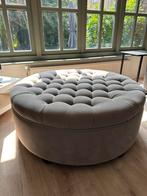 Luxe beige poef, Ophalen, Gebruikt, Rond, 100 tot 125 cm