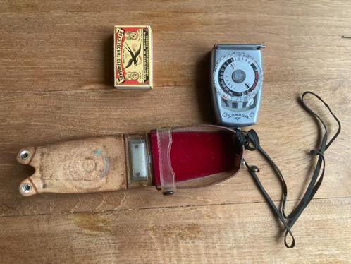 Oude belichtingsmeter Samoca lichtmeter in leren etuitje, Audio, Tv en Foto, Fotografie | Fotostudio en Toebehoren, Gebruikt, Ophalen of Verzenden