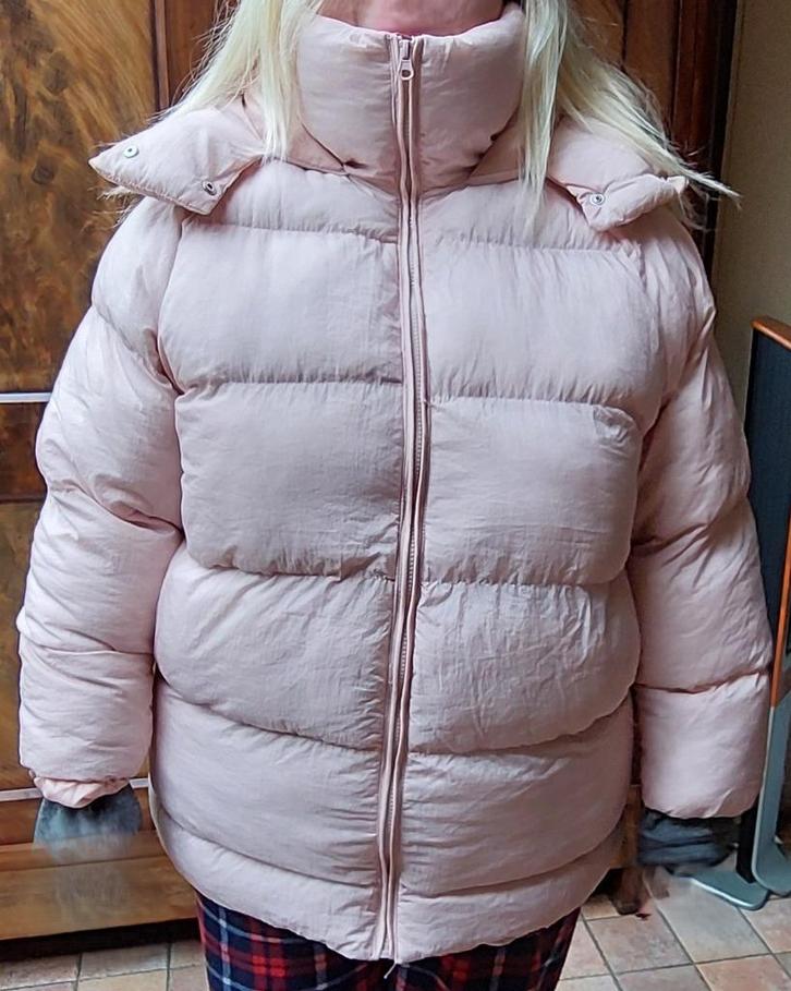 Warme XL roze donsjas winterjas donsjack capuchon NIEUW, Kleding | Dames, Jassen | Winter, Nieuw, Maat 46/48 (XL) of groter, Roze
