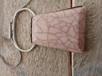 Mooie ketting met roze edelstenen hanger, Verzenden, Zo goed als nieuw, Roze, Steen of Mineraal