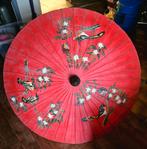 Mooie bamboe parasol met decoratie, Ophalen of Verzenden, Gebruikt, Rood