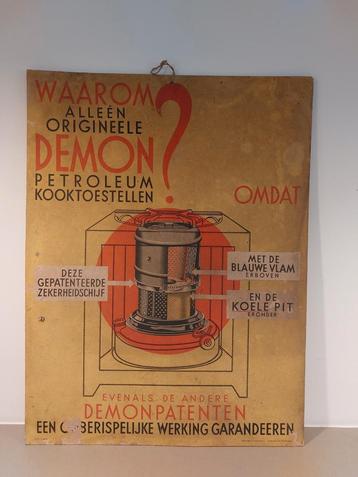 Reclamebord Demon petroleum kachels beschikbaar voor biedingen
