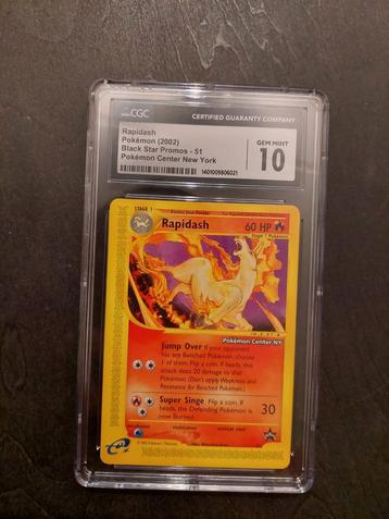 Rapidash Pokemon Center Promo 51 - Gem Mint 10 beschikbaar voor biedingen