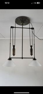 Katrol plafond lamp, Ophalen, Gebruikt, Glas, Klassiek