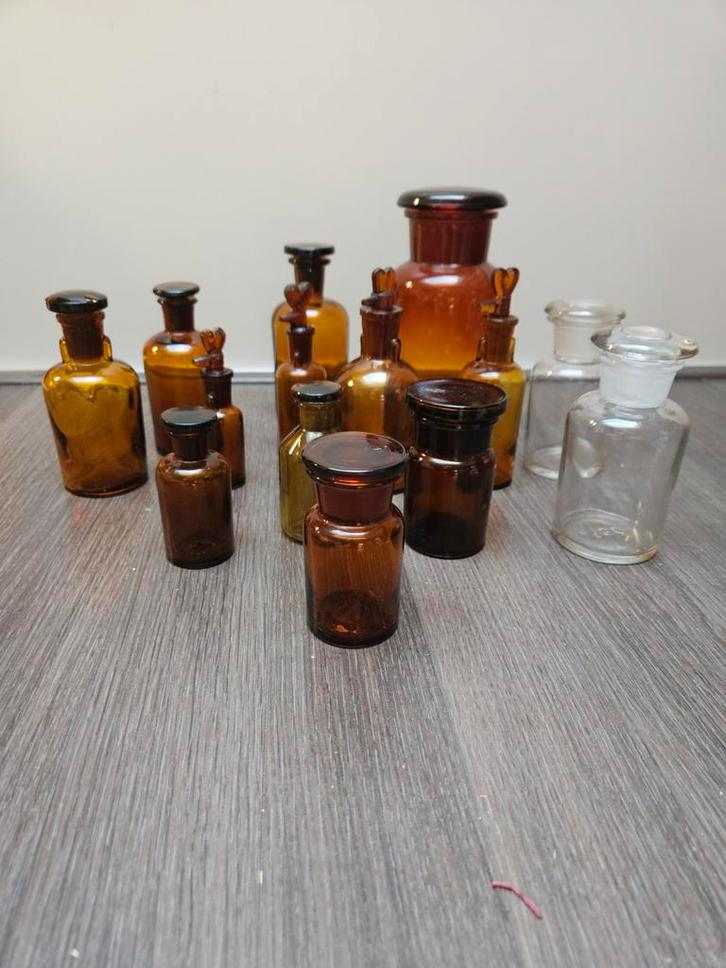 Vintage Apothekersflessen Set, Antiek en Kunst, Antiek | Glas en Kristal, Ophalen