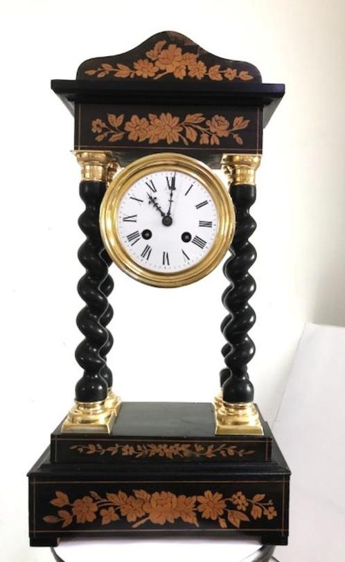 Napoleon III Klok Pendule Empire Parelmoer met sleutel😍🕐👌, Antiek en Kunst, Antiek | Klokken, Ophalen of Verzenden