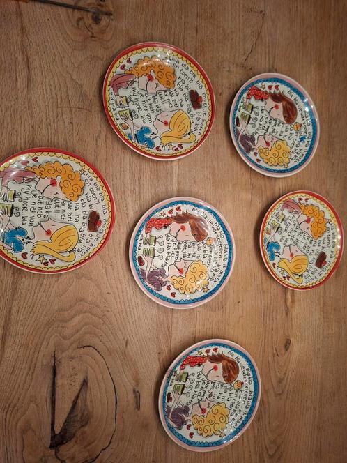 Blond Amsterdam Gebaksbordjes Set van 6, Huis en Inrichting, Keuken | Servies, Zo goed als nieuw, Bord(en), Blond Amsterdam, Aardewerk