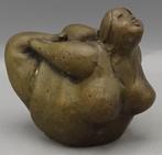 Brons beeld vrouw in yoga houding, Antiek en Kunst, Ophalen of Verzenden, Brons