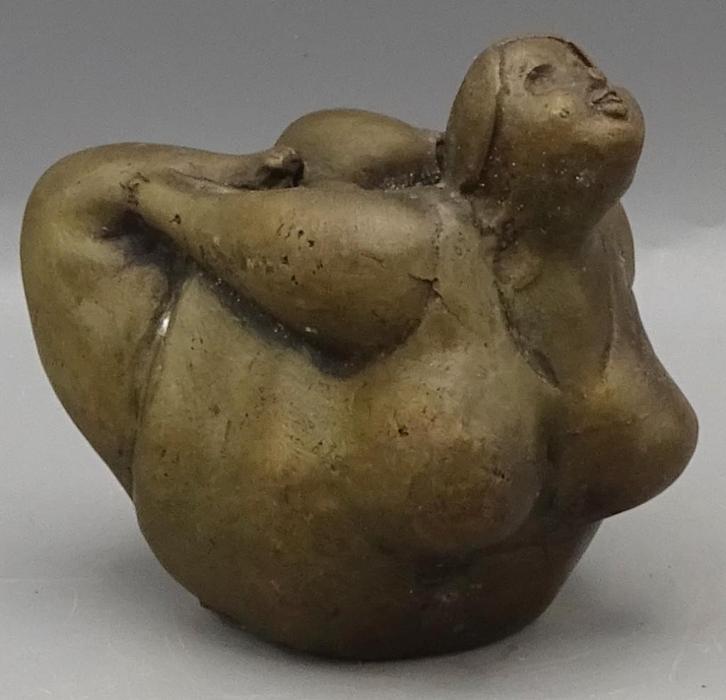 Brons beeld vrouw in yoga houding, Antiek en Kunst, Antiek | Koper en Brons, Brons, Ophalen of Verzenden