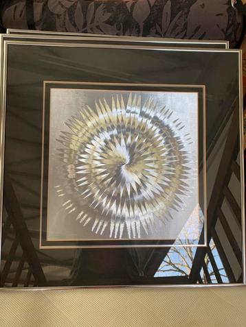 Drie Space Age Op-Art-schilderijen 1970 Barbara Lüdinghausen beschikbaar voor biedingen