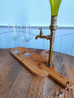 Unieke handgemaakte industriële wijntap met houten plank, Ophalen of Verzenden, Nieuw, Overige gebieden, Overige typen