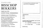 Bisschop Bekkers-bestelfolder boekwerk en jub. prentje 25 jr, Verzamelen, Verzenden, Bidprentje