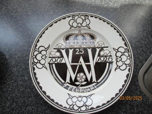 ART DECO BORD- 25 JR HUWELIJK WILHELMINA+ HENDRIK-1901-1926, Antiek en Kunst, Antiek | Wandborden en Tegels, Ophalen of Verzenden
