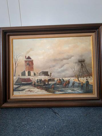 Schilderij Maurice Delmonte - Winterlandschap beschikbaar voor biedingen