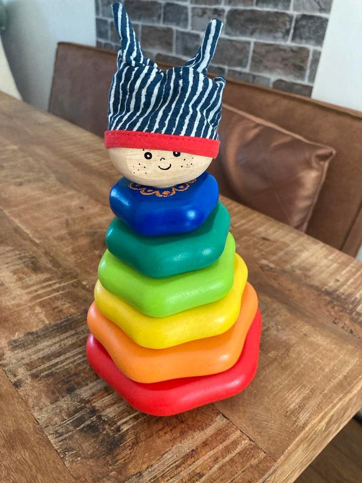Houten Stapeltoren met Hoofdje, Kinderen en Baby's, Speelgoed | Houten speelgoed, Zo goed als nieuw, Overige typen, Ophalen