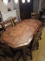 Eettafel met stoelen en salontafel, Huis en Inrichting, Tafels | Eettafels, Ophalen, Gebruikt, 100 tot 150 cm, Landelijk