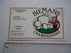 sticker oud Biemans Boekel champignon kabouter strip retro, Verzamelen, Stickers, Verzenden, Zo goed als nieuw