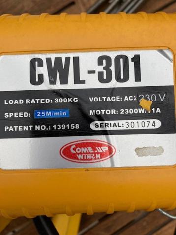 Elektrische Hijslier CWL 301 beschikbaar voor biedingen
