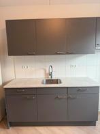 Bribus Keukenblok | Wasbak | Kraan | Grijs | Antraciet 180cm, Huis en Inrichting, Ophalen of Verzenden, Zo goed als nieuw, Grijs