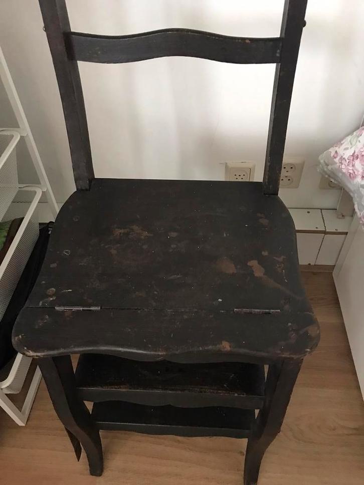 Mooie oude Franse bibliotheek stoel/trap uniek en decoratief, Antiek en Kunst, Antiek | Meubels | Stoelen en Banken, Ophalen