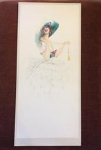 Mooie prent van Gaspar Camps, vrouw met hoed, Antiek en Kunst, Ophalen of Verzenden