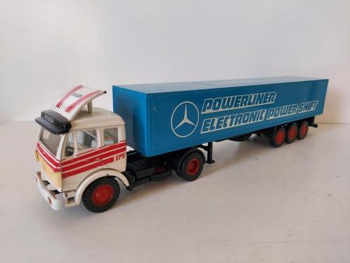NZG 187 Mercedes-Benz NG demo met 3 as oplegger EMA de Jong, Hobby en Vrije tijd, Modelauto's | 1:50, Gebruikt, Bus of Vrachtwagen