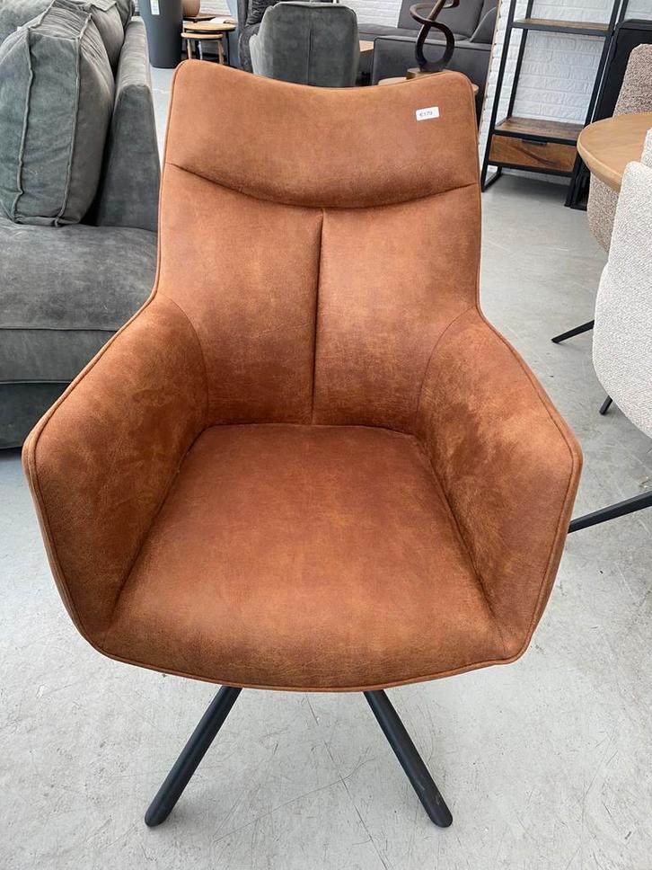 Eetkamerstoel Mia draaibaar cognac, Huis en Inrichting, Stoelen, Nieuw, Eén, Bruin, Ophalen of Verzenden