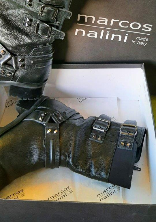 Italiaanse enkellaarsjes Nalini - Mt 39 - LEER - Nieuw., Kleding | Dames, Schoenen, Nieuw, Lage of Enkellaarzen, Zwart, Ophalen of Verzenden