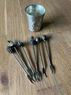 Antieke Cocktailprikkers met Beker - Fruitmotieven, Antiek en Kunst, Ophalen