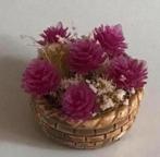 Decoratieve mandje met bloemen - poppenhuis, Ophalen of Verzenden, Zo goed als nieuw, Poppenhuis