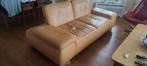 Gele leren bank, Huis en Inrichting, Banken | Bankstellen, Ophalen, Gebruikt, Metaal, Driepersoons