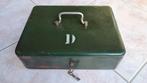 Zware nostalgische documenten kist, Verzamelen, Spaarpotten, Ophalen, Zo goed als nieuw, Metaal of Blik, Overige thema's