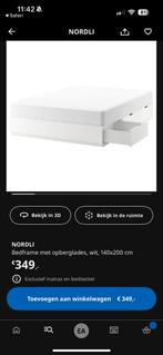 Ikea bed met matras, Huis en Inrichting, Ophalen, Wit, Tweepersoons, 140 cm